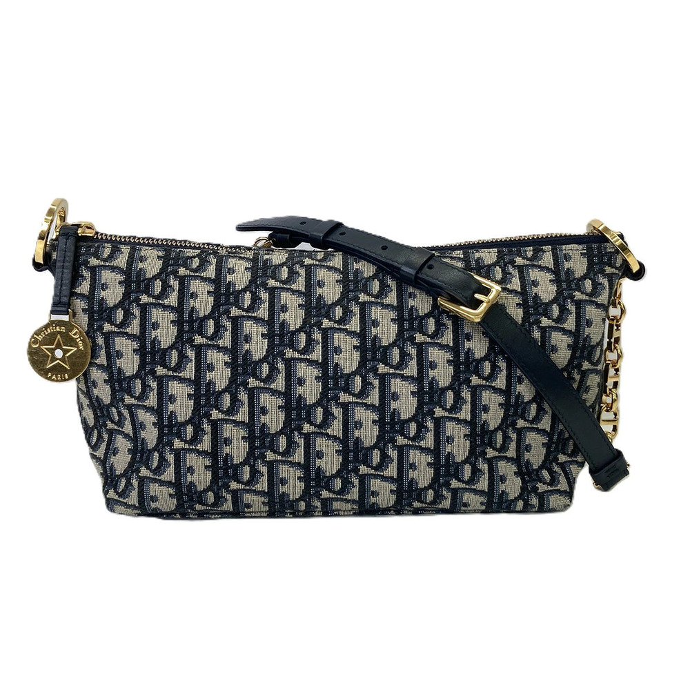 Dior Diorstar Hobo Bag Shoulder Canvas Navy Blue